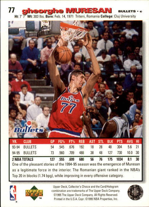 1995-96 COLLECTOR'S CHOICE BASKETBALL ASSORTED SINGLES U-PICK 1-250 - Picture 138 of 428