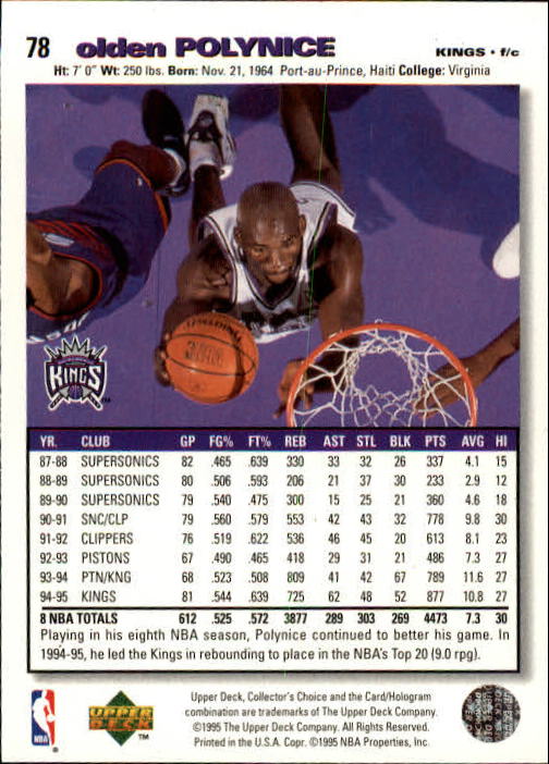 1995-96 COLLECTOR'S CHOICE BASKETBALL ASSORTED SINGLES U-PICK 1-250 - Picture 140 of 428