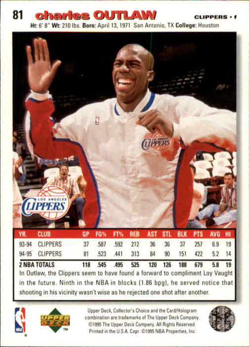 1995-96 COLLECTOR'S CHOICE BASKETBALL ASSORTED SINGLES U-PICK 1-250 - Picture 146 of 428