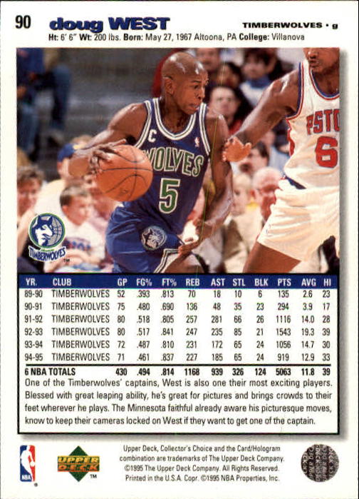 1995-96 COLLECTOR'S CHOICE BASKETBALL ASSORTED SINGLES U-PICK 1-250 - Picture 164 of 428