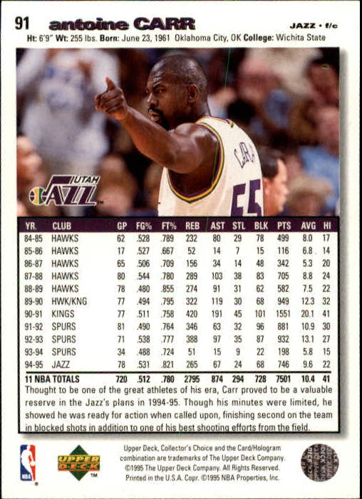1995-96 COLLECTOR'S CHOICE BASKETBALL ASSORTED SINGLES U-PICK 1-250 - Picture 166 of 428