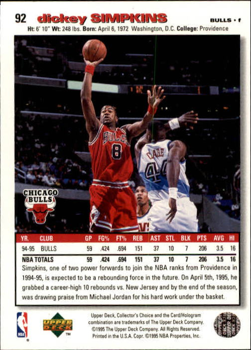 1995-96 COLLECTOR'S CHOICE BASKETBALL ASSORTED SINGLES U-PICK 1-250 - Picture 168 of 428