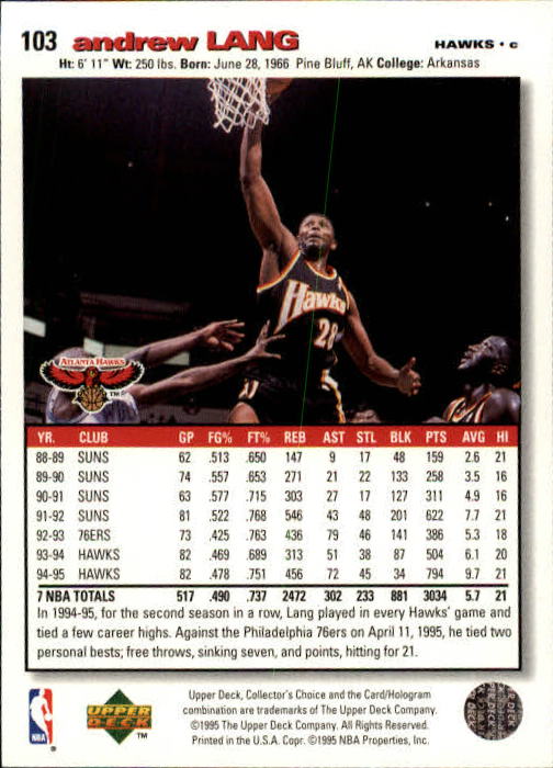 1995-96 COLLECTOR'S CHOICE BASKETBALL ASSORTED SINGLES U-PICK 1-250 - Picture 182 of 428