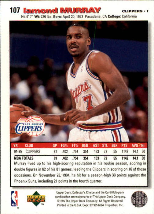 1995-96 COLLECTOR'S CHOICE BASKETBALL ASSORTED SINGLES U-PICK 1-250 - Picture 190 of 428