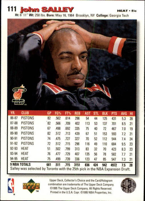 1995-96 COLLECTOR'S CHOICE BASKETBALL ASSORTED SINGLES U-PICK 1-250 - Picture 198 of 428