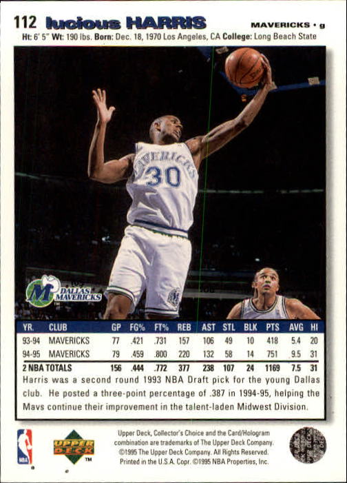 1995-96 COLLECTOR'S CHOICE BASKETBALL ASSORTED SINGLES U-PICK 1-250 - Picture 200 of 428