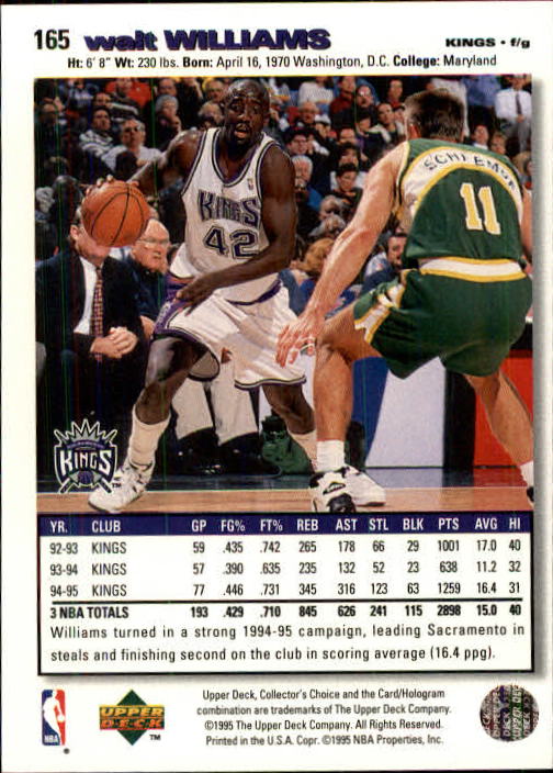1995-96 COLLECTOR'S CHOICE BASKETBALL ASSORTED SINGLES U-PICK 1-250 - Picture 302 of 428