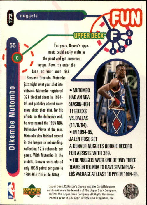 1995-96 COLLECTOR'S CHOICE BASKETBALL ASSORTED SINGLES U-PICK 1-250 - Picture 312 of 428