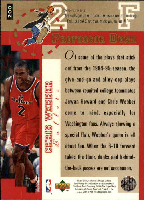 1995-96 COLLECTOR'S CHOICE BASKETBALL ASSORTED SINGLES U-PICK 1-250 - Picture 356 of 428