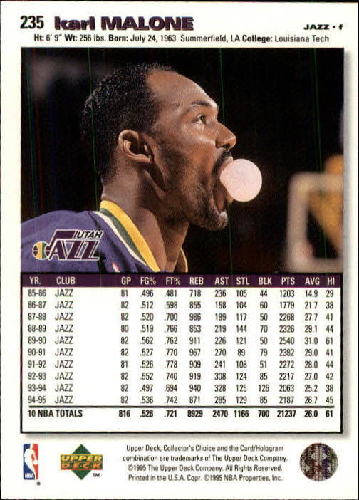 1995-96 COLLECTOR'S CHOICE BASKETBALL ASSORTED SINGLES U-PICK 1-250 - Picture 400 of 428