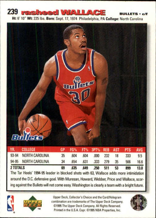 1995-96 COLLECTOR'S CHOICE BASKETBALL ASSORTED SINGLES U-PICK 1-250 - Picture 408 of 428