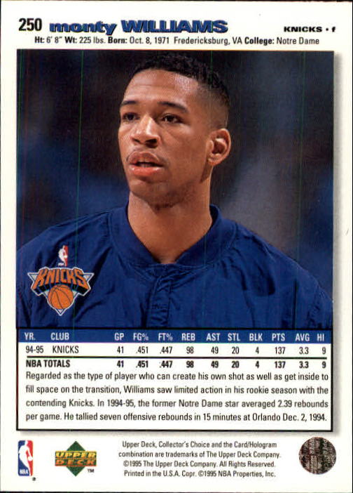 1995-96 COLLECTOR'S CHOICE BASKETBALL ASSORTED SINGLES U-PICK 1-250 - Picture 428 of 428
