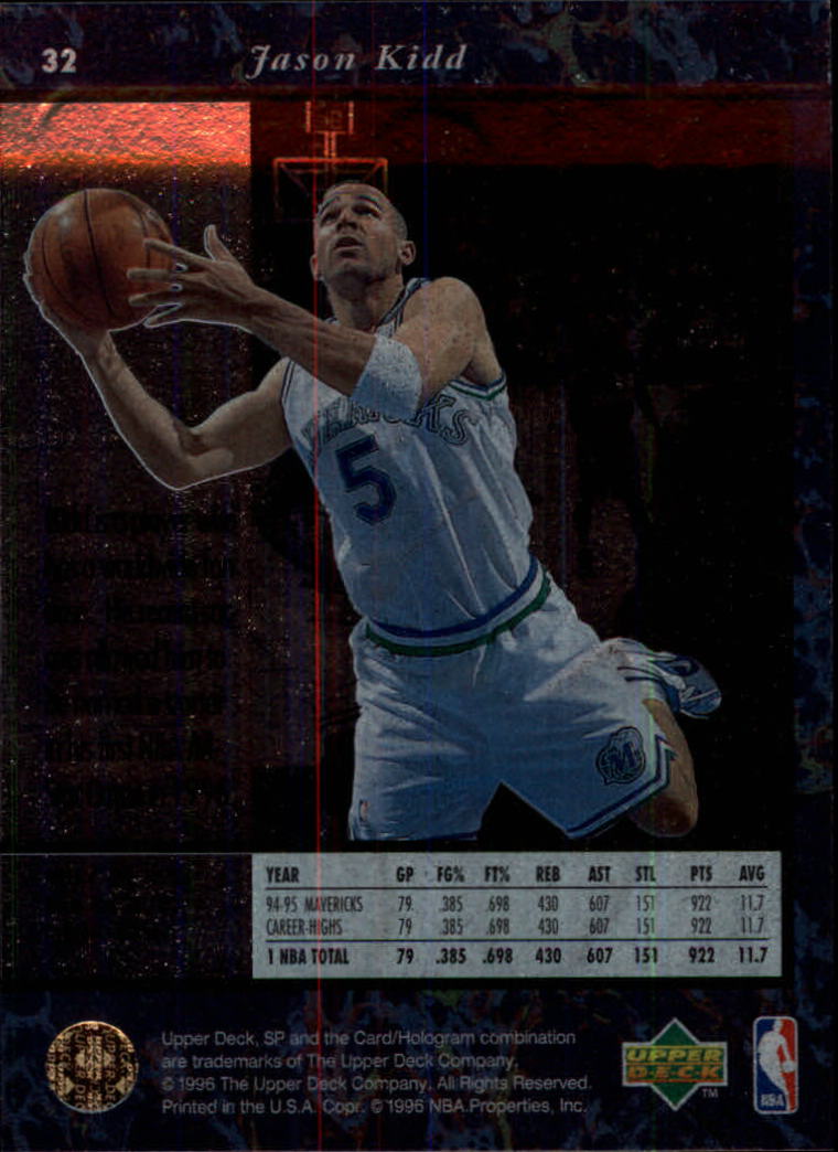 thumbnail 63  - 1995/1996 SP (Upper Deck) Basketball