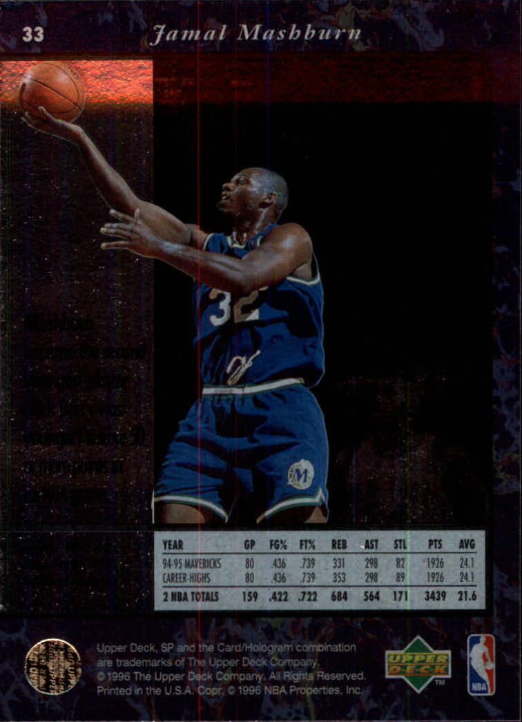 thumbnail 65  - 1995/1996 SP (Upper Deck) Basketball