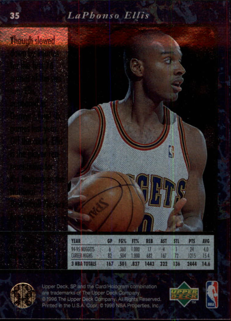 thumbnail 69  - 1995/1996 SP (Upper Deck) Basketball
