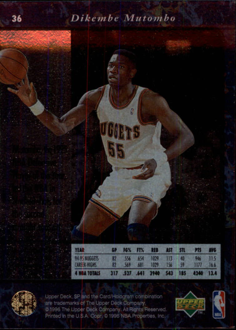 thumbnail 71  - 1995/1996 SP (Upper Deck) Basketball