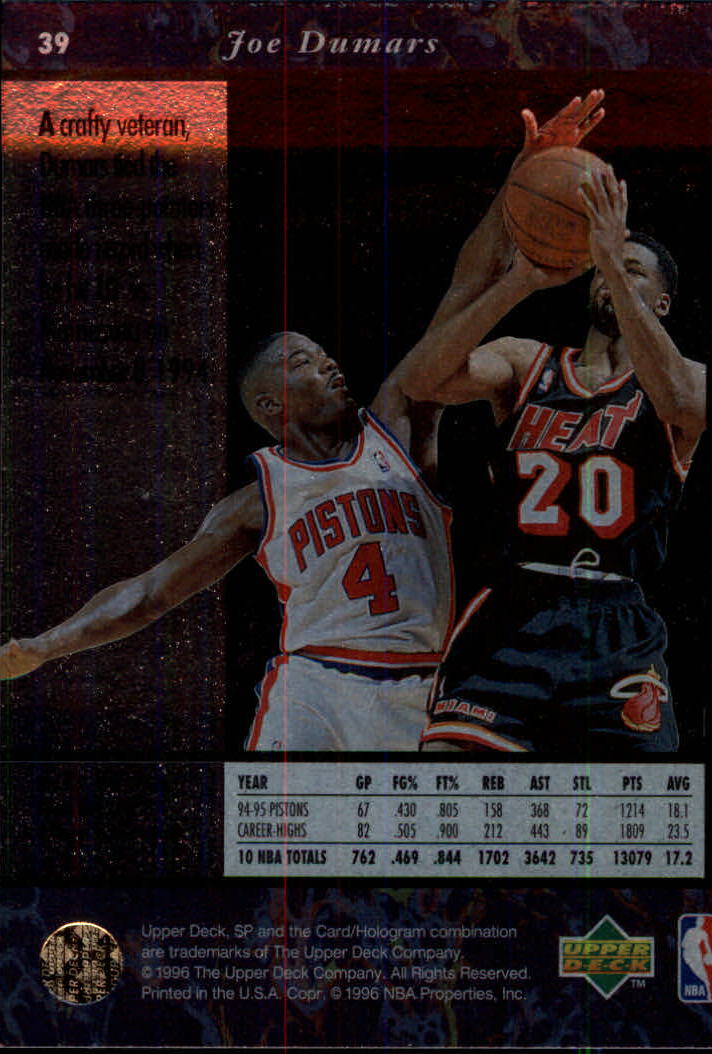 thumbnail 77  - 1995/1996 SP (Upper Deck) Basketball
