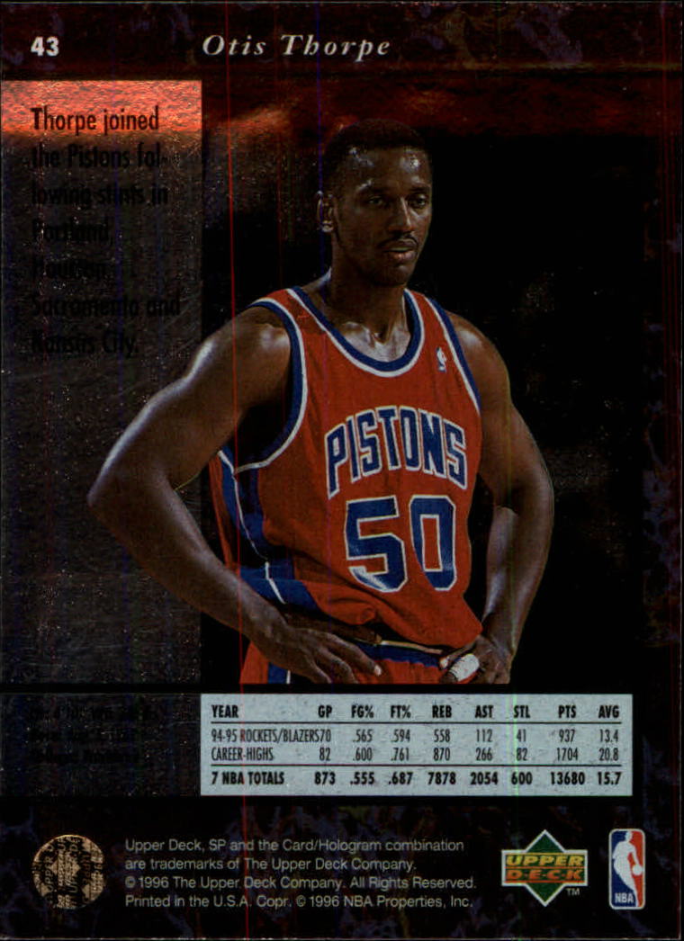 thumbnail 85  - 1995/1996 SP (Upper Deck) Basketball