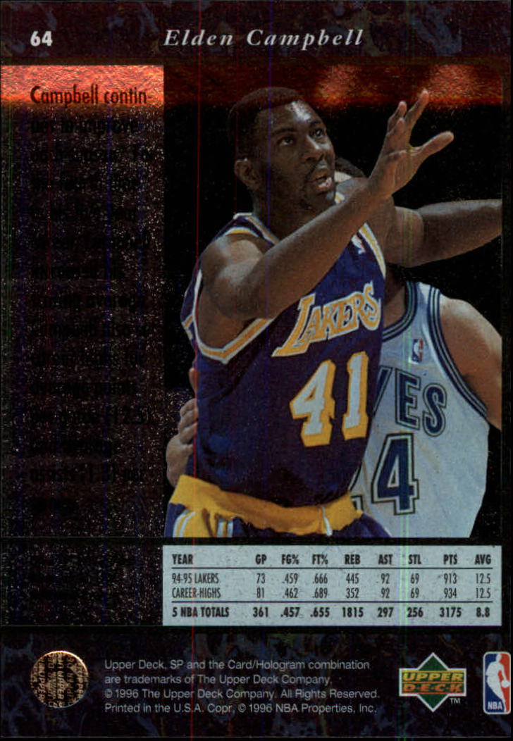 thumbnail 127  - 1995/1996 SP (Upper Deck) Basketball