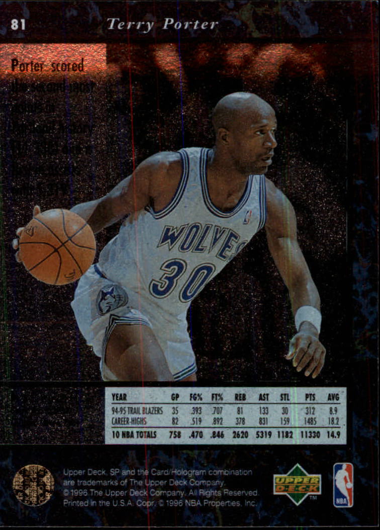 thumbnail 161  - 1995/1996 SP (Upper Deck) Basketball