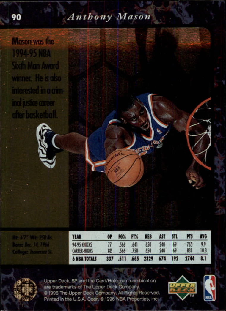 thumbnail 179  - 1995/1996 SP (Upper Deck) Basketball