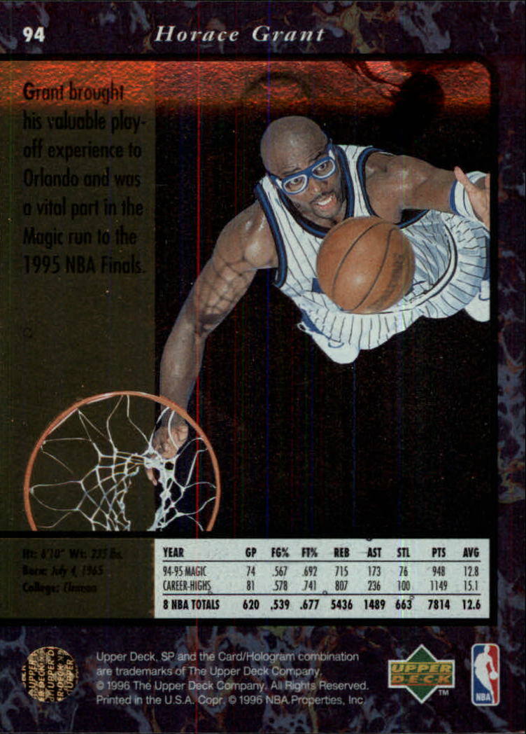 thumbnail 187  - 1995/1996 SP (Upper Deck) Basketball