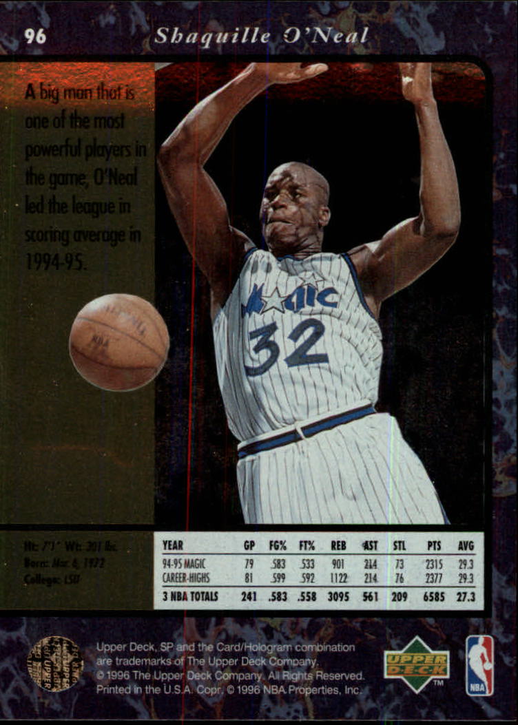 thumbnail 191  - 1995/1996 SP (Upper Deck) Basketball