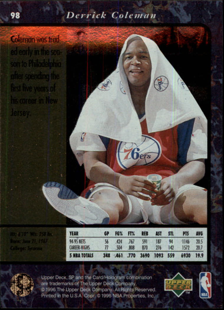 thumbnail 195  - 1995/1996 SP (Upper Deck) Basketball