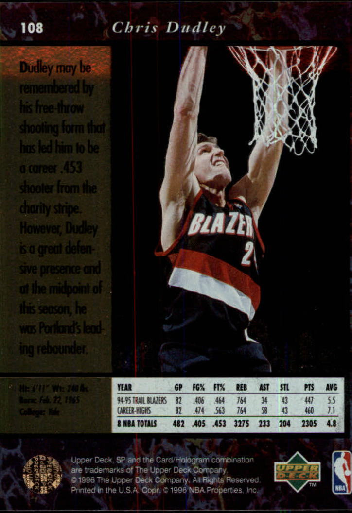 thumbnail 215  - 1995/1996 SP (Upper Deck) Basketball