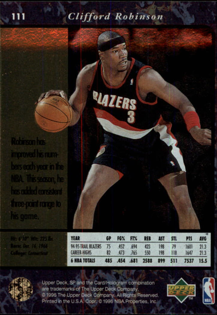 thumbnail 221  - 1995/1996 SP (Upper Deck) Basketball