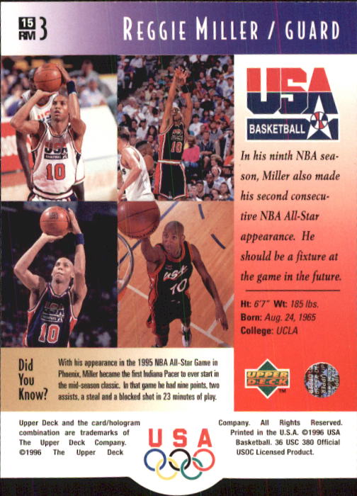 1996 USA (Upper Deck) Basketball - Picture 31 of 145