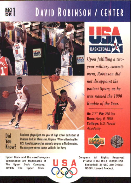 1996 USA (Upper Deck) Basketball - Picture 59 of 145