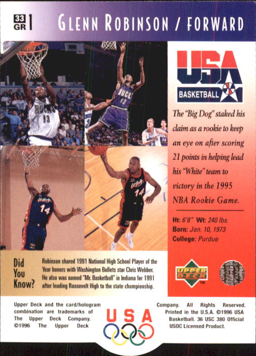 1996 USA (Upper Deck) Basketball - Picture 65 of 145
