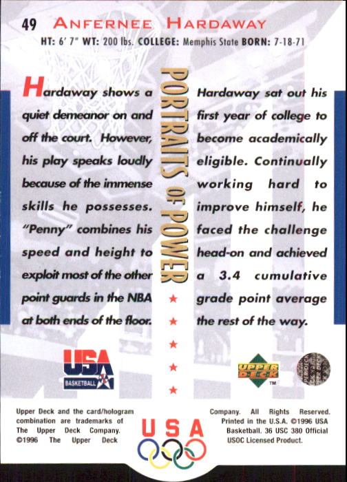 1996 USA (Upper Deck) Basketball - Picture 81 of 145