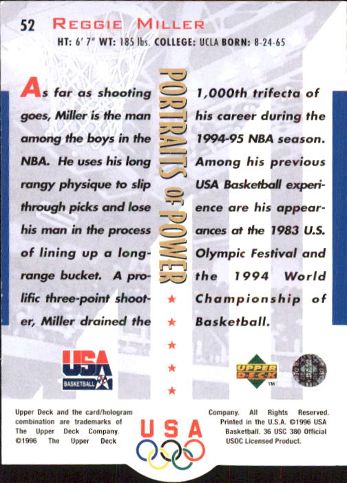 1996 USA (Upper Deck) Basketball - Picture 87 of 145