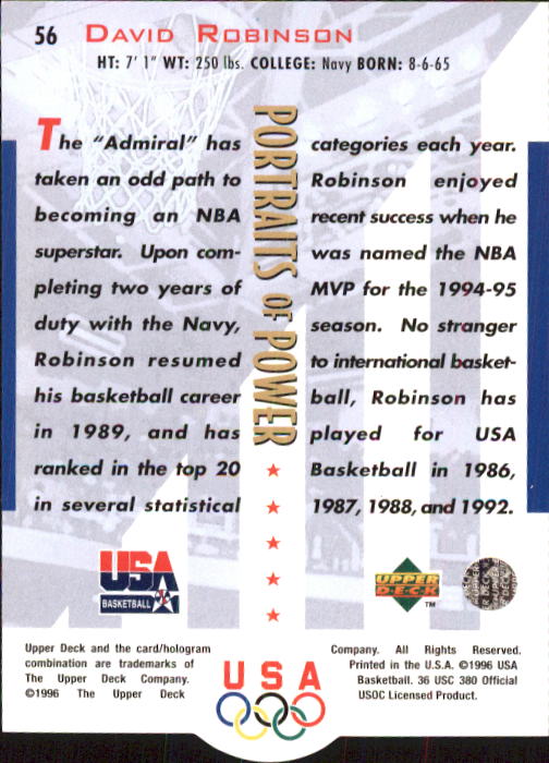 1996 USA (Upper Deck) Basketball - Picture 95 of 145