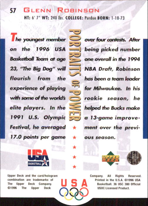1996 USA (Upper Deck) Basketball - Picture 97 of 145