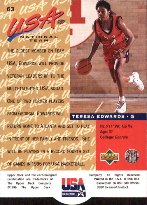1996 USA (Upper Deck) Basketball - Picture 105 of 145