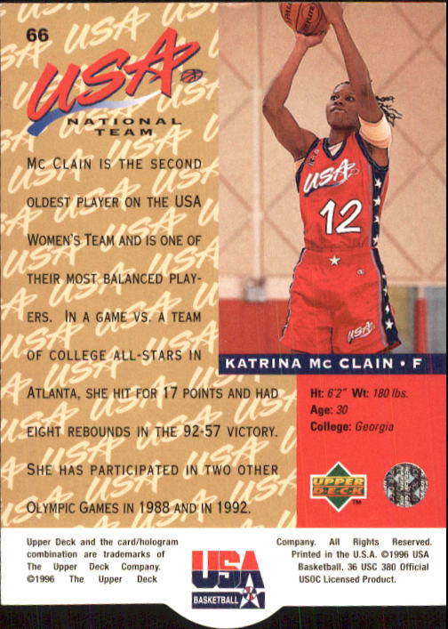 1996 USA (Upper Deck) Basketball - Picture 109 of 145