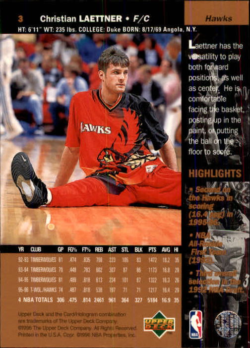 1996/1997 Upper Deck Basketball Part 1 Main Set Cards #1 to #180 - Picture 7 of 267