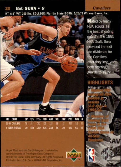 1996/1997 Upper Deck Basketball Part 1 Main Set Cards #1 to #180 - Picture 33 of 267