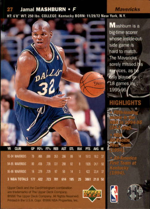 1996/1997 Upper Deck Basketball Part 1 Main Set Cards #1 to #180 - Picture 39 of 267