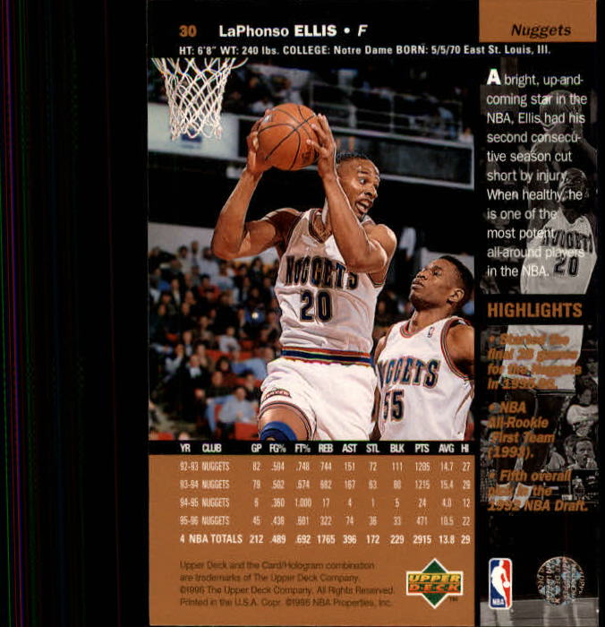 1996/1997 Upper Deck Basketball Part 1 Main Set Cards #1 to #180 - Picture 45 of 267