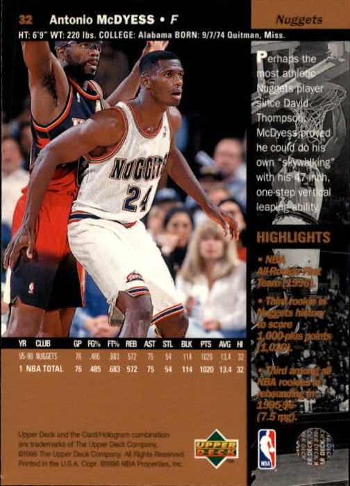 1996/1997 Upper Deck Basketball Part 1 Main Set Cards #1 to #180 - Picture 49 of 267
