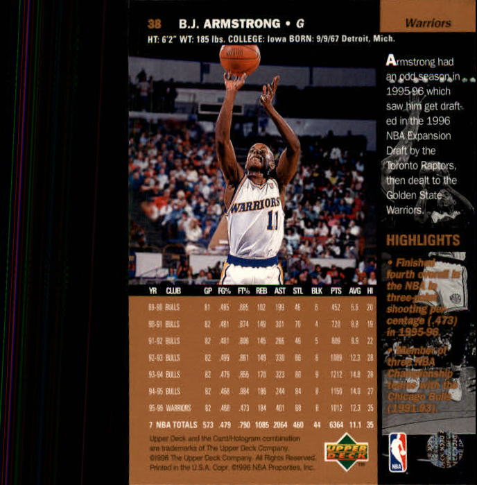 1996/1997 Upper Deck Basketball Part 1 Main Set Cards #1 to #180 - Picture 59 of 267