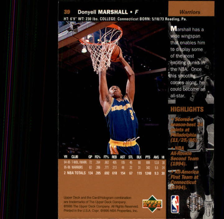 1996/1997 Upper Deck Basketball Part 1 Main Set Cards #1 to #180 - Picture 61 of 267