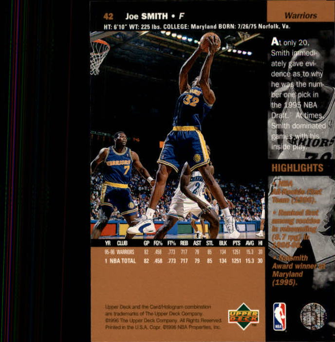 1996/1997 Upper Deck Basketball Part 1 Main Set Cards #1 to #180 - Picture 67 of 267