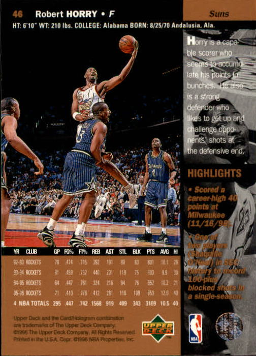 1996/1997 Upper Deck Basketball Part 1 Main Set Cards #1 to #180 - Picture 75 of 267