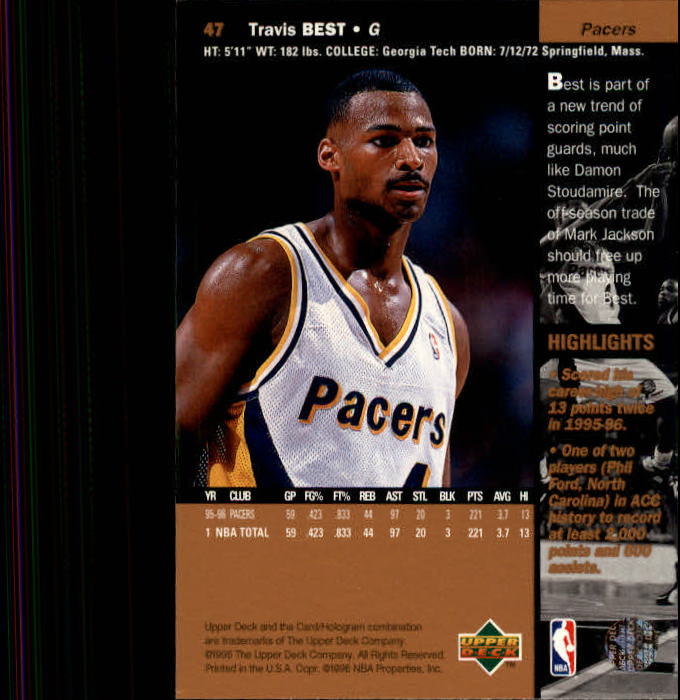 1996/1997 Upper Deck Basketball Part 1 Main Set Cards #1 to #180 - Picture 77 of 267