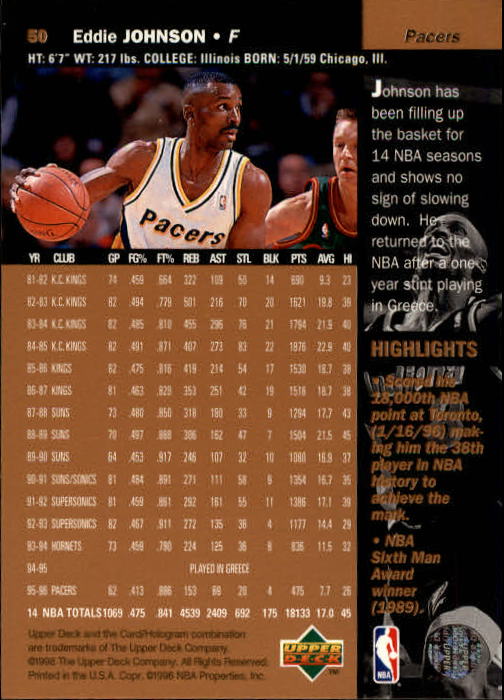 1996/1997 Upper Deck Basketball Part 1 Main Set Cards #1 to #180 - Picture 79 of 267